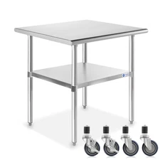 Stainless Steel 24" x 30" NSF Commercial Kitchen Work Food Prep Table w/ Casters