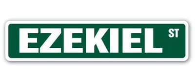 EZEKIEL Street Sign Childrens Name Room Metal Sign Decal