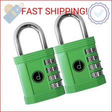 Padlock 2 Pack 4 Digit Combination Lock - for Gym School Locker, Outdoor Gate,