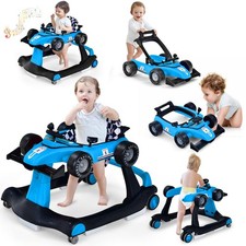 5-in-1 Baby Walker, Foldable Activity Car Walker with Adjutable Height eat