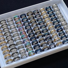 Wholesale 30/50pc Mix Spinner Chain Rings Anxiety Fidget Rotatable Men Band Gift