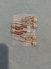 Rhinestone Hair Fashion Barrettes 3 Sets Multi Color