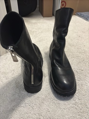 GUIDI 788V size 45 black leather boots back zip - Picture 2 of 10