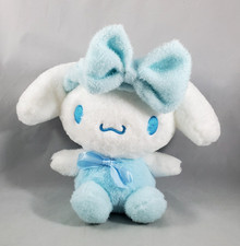 Cinnamoroll Fluffy Plush w/ Blue Bow Headband Healing Stuffed Toy Hello Kitty