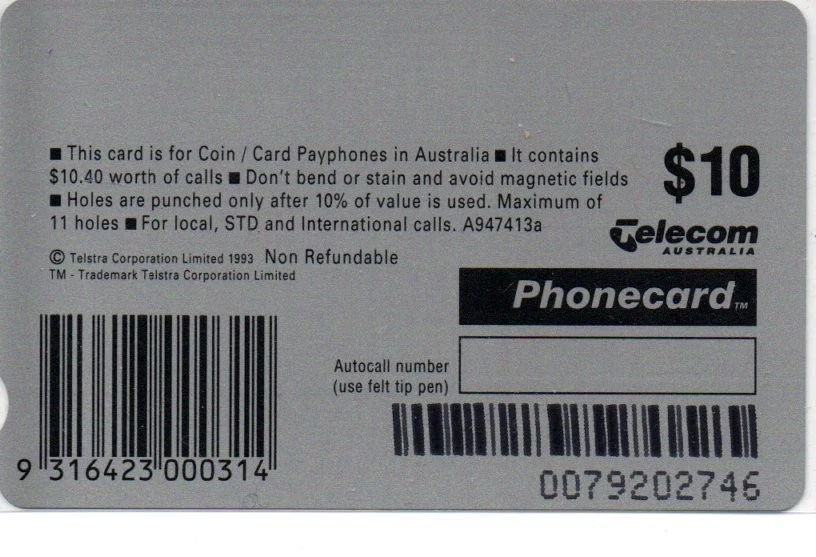 Telecom $10 Mint Phonecard-Australian Swimming