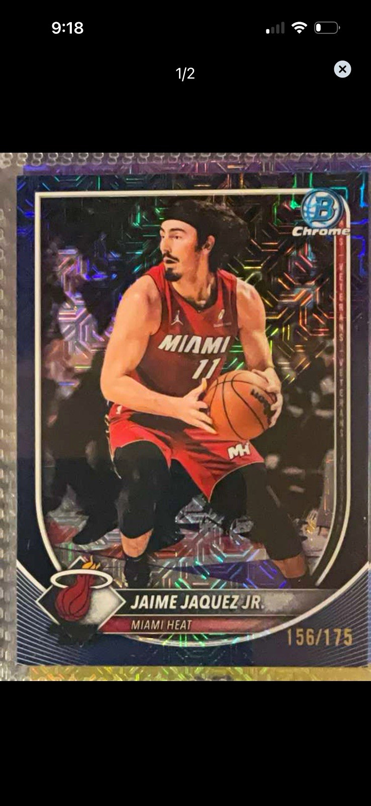 Topps Bowman Chrome 2025-26 Jaime Jaquez Jr. Heat BCV-171 Chrome /175