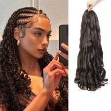 French Curl Braiding Hair Extensions 8 Packs Crochet Braids for Black Women