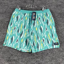 Salt Life Swim Trunks Shorts Mens Size Medium Green Fish Geometric Lined New