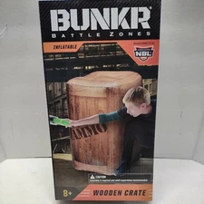 BUNKR Battle Zones Inflatable Wooden Crate for Nerf Paintball Obstacle Course