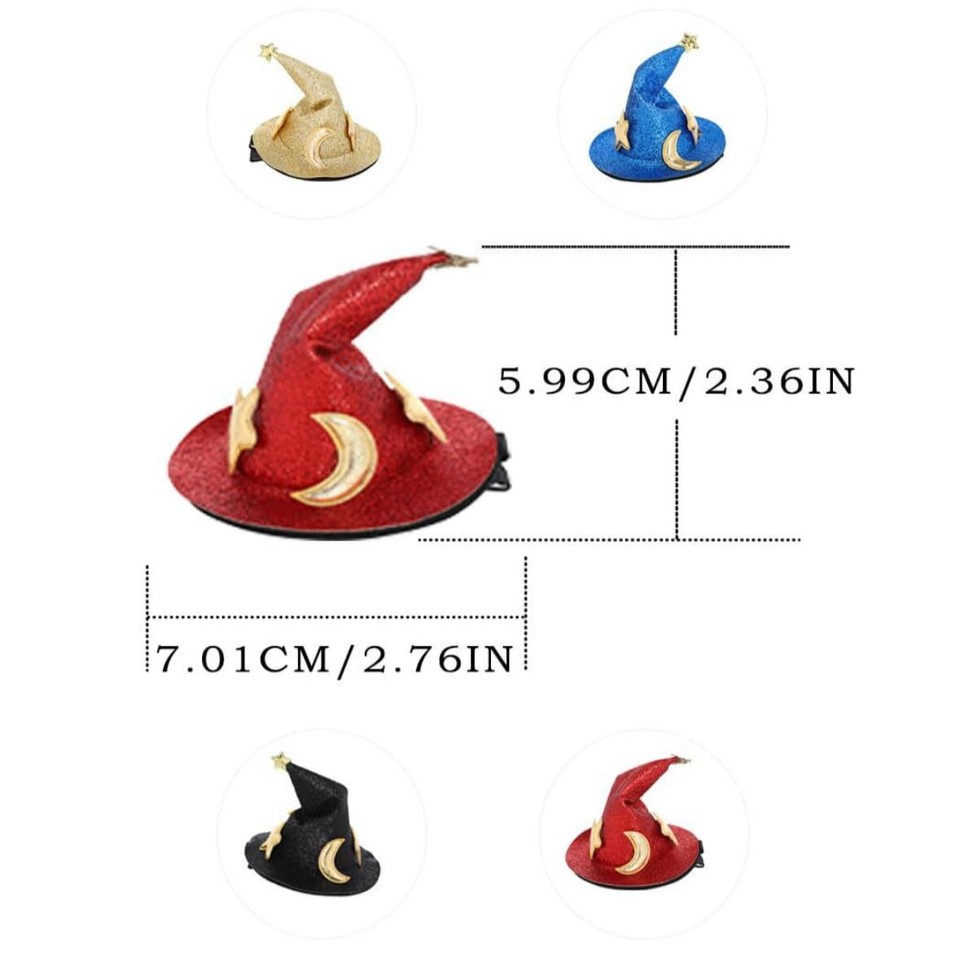 Halloween Witch Hat Hair Clips Star Moon Hat Barrettes Hairpins 4Pcs eBay