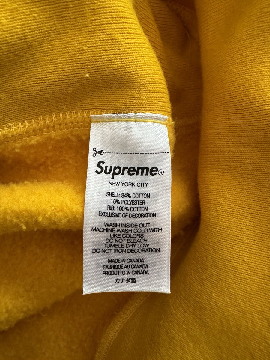 Supreme Yellow Logo Hoodie Large | eBay