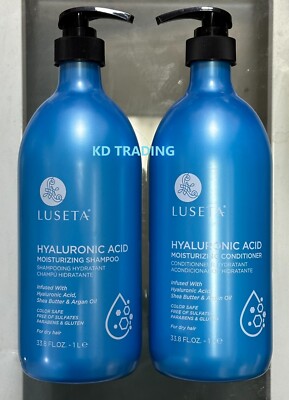 (2-Pk) LUSETA ~HYALURONIC Shea Argan MOISTURIZING SHAMPOO + CONDITIONER Dry Hair