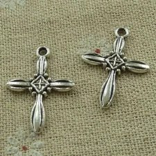 Free Ship 160 pcs tibetan silver cross charms 26X19mm L-3422