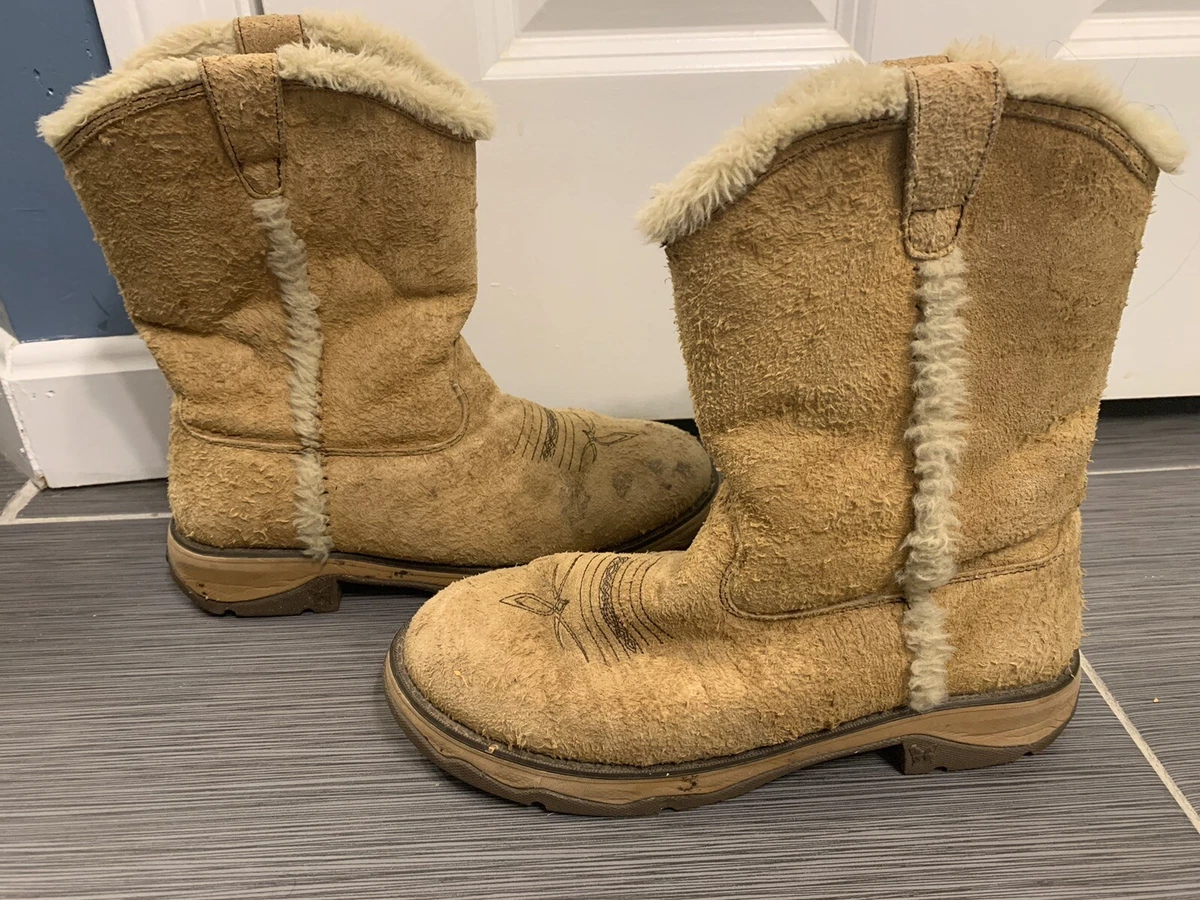 Flirt With Durango Rugged Rough Suede Western Boots Women s Size