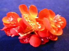 Vtg Millinery Flower 1 1/2" Blossom Lot of 6 Red Made in Germany Doll Size KG3