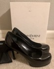 YSL SAINT LAURENT TRIBUTE TWO TRIBTOO 80 BLACK PATENT VERNICE PUMPS 38 — photo 2