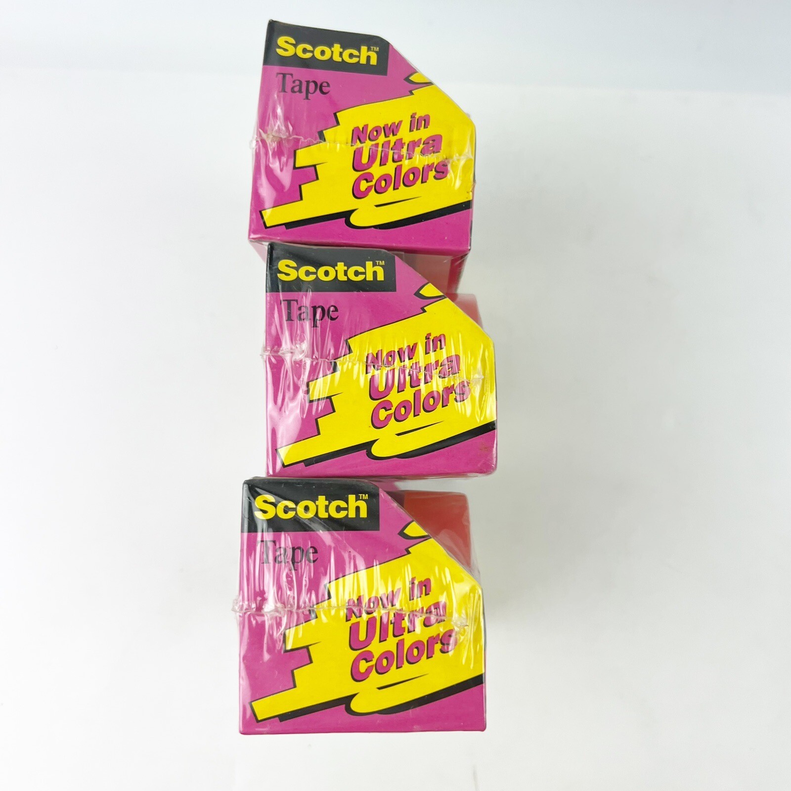 THREE New Vintage Scotch Tape Packs in Ultra Colors 3 Rolls per Pack
