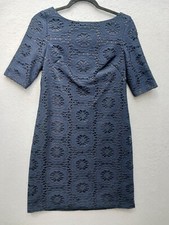 Adrianna Papell Sheath Dress 4 Navy Blue Lace Cocktail Short Sleeve Casual