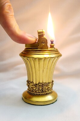 Vintage Gold  Plate Ronson  ''NEWPORT  '' Table Lighter -Working  