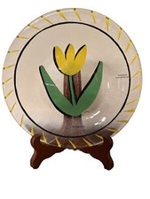 KOSTA BODA Yellow Tulip Plate ULRICA HYDMAN VALLIEN Signed Collectible