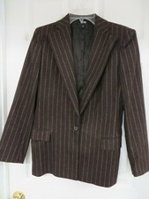 Boss Wool Cashmere  Striped One-button Dark brown/tan Blazer 4