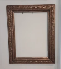 Frame Aesthetic Movement 1880s Rose Blossom Leaf Stem & Thorn Design 39" x 28"