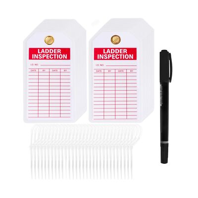 Ladder Safety Inspection Tags, Accident Prevention Tag, Double-Sided Inspecti...