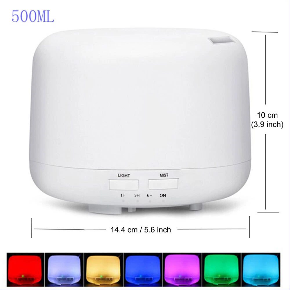 500ml Essential Oil Aroma Diffuser for Large Room LED Humidifier Air Purifier
