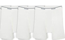 Mens 3Pack Fruit of the Loom White Boxer Briefs Underwear 100 Cotton S M L XL