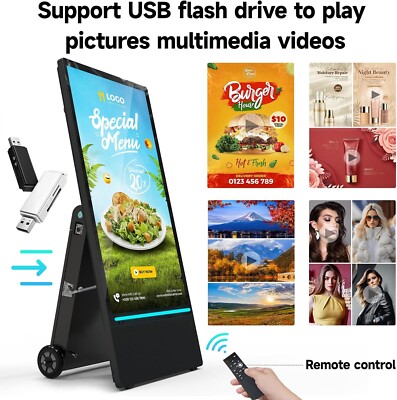43 inch Rechargeable Portable Outdoor Digital Signage Displays