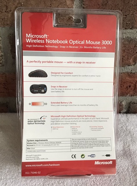 Microsoft Notebook 3000 Wireless Optical Mouse for sale online  eBay
