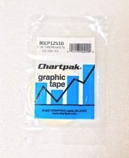 Chartpak Graphic Art Tape, 1/8 W x 648 L Inches, White Crepe, 1 Roll BGCP12510