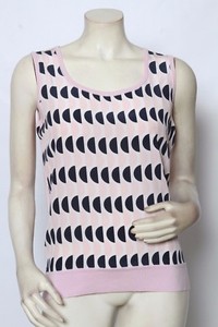 RONDINA Nautical Navy Blue White Striped Sleeveless Tank Top Size XS S M L XL