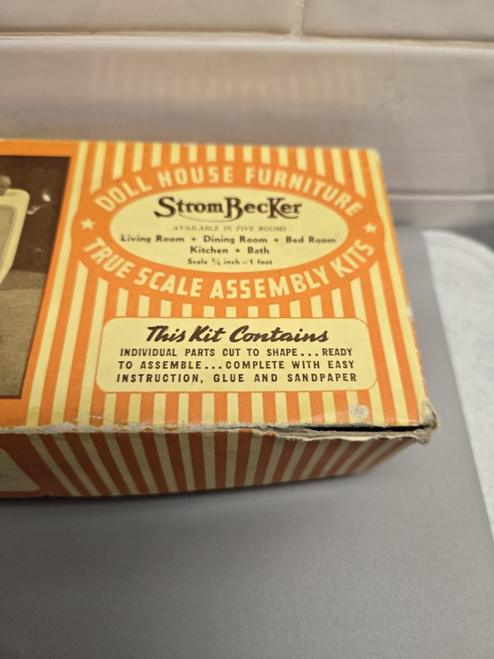 Vintage Strombecker Doll House Kitchen Furniture Set In Original Box eBay