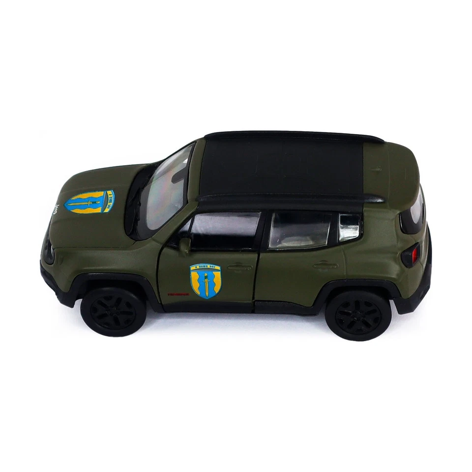 JEEP RENEGADE TRAILHAWK – UKRAINE WAR 'AIDAR' BRIGADE TOY CAR MODEL (1:40 SCALE) - Image 2 of 4