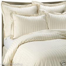 Paire de taies d'oreiller crème 500 fils CLASSIC STRIPE Super King Bolster