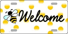 Welcome Bee Novelty License Plate Tag LP11721
