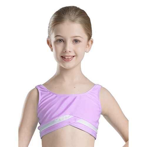 Girls Crop Top Kids Vest U Neck Shirt Jogging Bra Stage Performance Tank Yoga - Picture 47 of 64