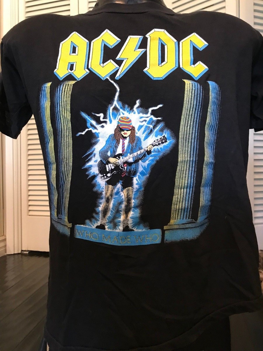 Vintage 1986 AC DC Who Made Who Tour Shirt Size Medium
