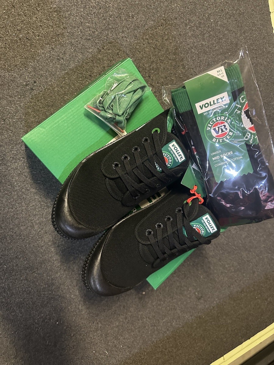 Dunlop Volley Heritage Low “VB” black shoe US12 with socks UK