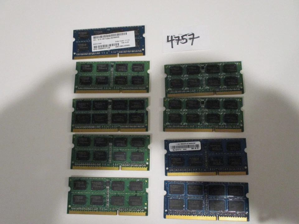 Elpida+Kingston 9x2Gb=18Gb PC3-8500 1066Mhz DDR3 SO-DIMM Laptop Memory RAM 4757 - Image 2 of 2