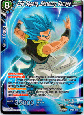 SSB Gogeta Blistering Barrage BT20-034 Foil Dragon Ball Super Card