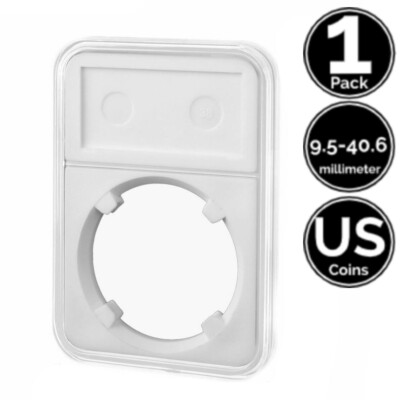 1 Pk 9.5 to 40.6mm Slab Coin Snap Holder 4 US Coins w/Flexible Variation Options