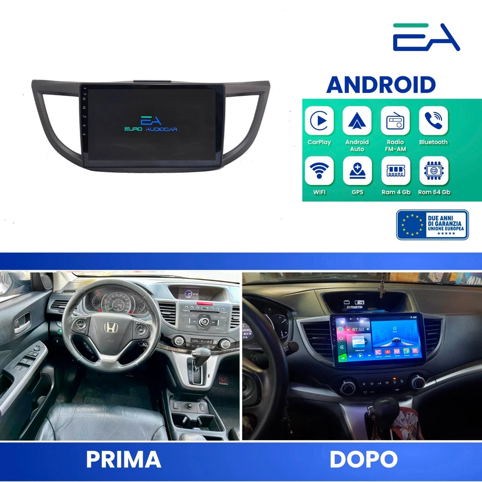 Autoradio Android per Honda CRV 2012/2017 -Octacore 4GB 64GB -Telecamera HD - Immagine 4 di 4