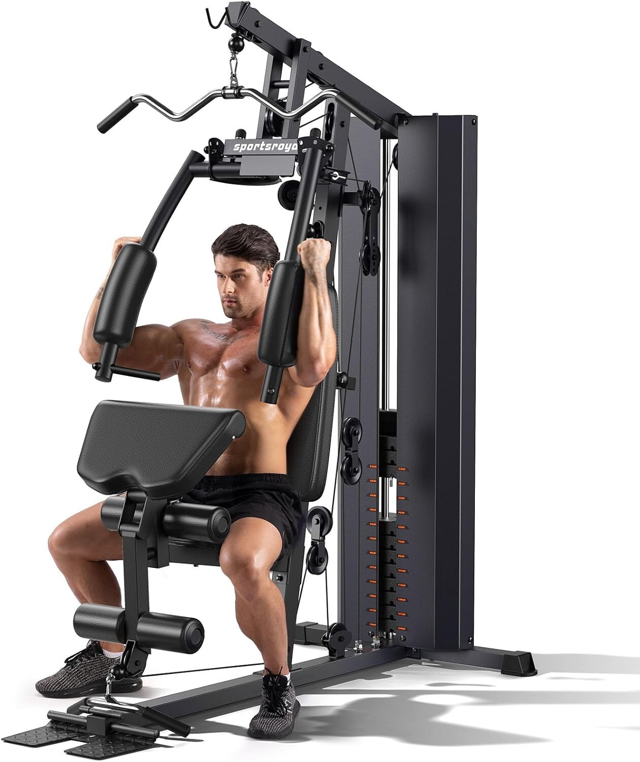 Multifunctional Home Gym Equipment, Workout Station with 154LBS Weight Stack