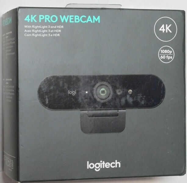Logitech 4K Pro Webcam with HDR and Noise-Canceling Mics, Black