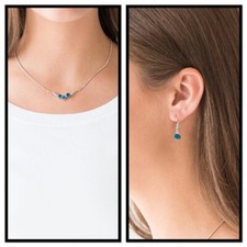 Paparazzi Necklace and Earrings Set - Sparkling Stargazer - Blue