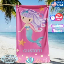 Personalized Little Princess Microfiber Beach Towel 30x60 Extra Large Quick Dry