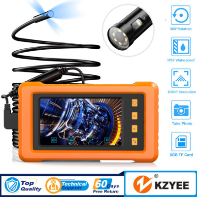 1080P HD Industrial Endoscope Borescope 4.3'' Screen 8mm Inspection Snake Camera