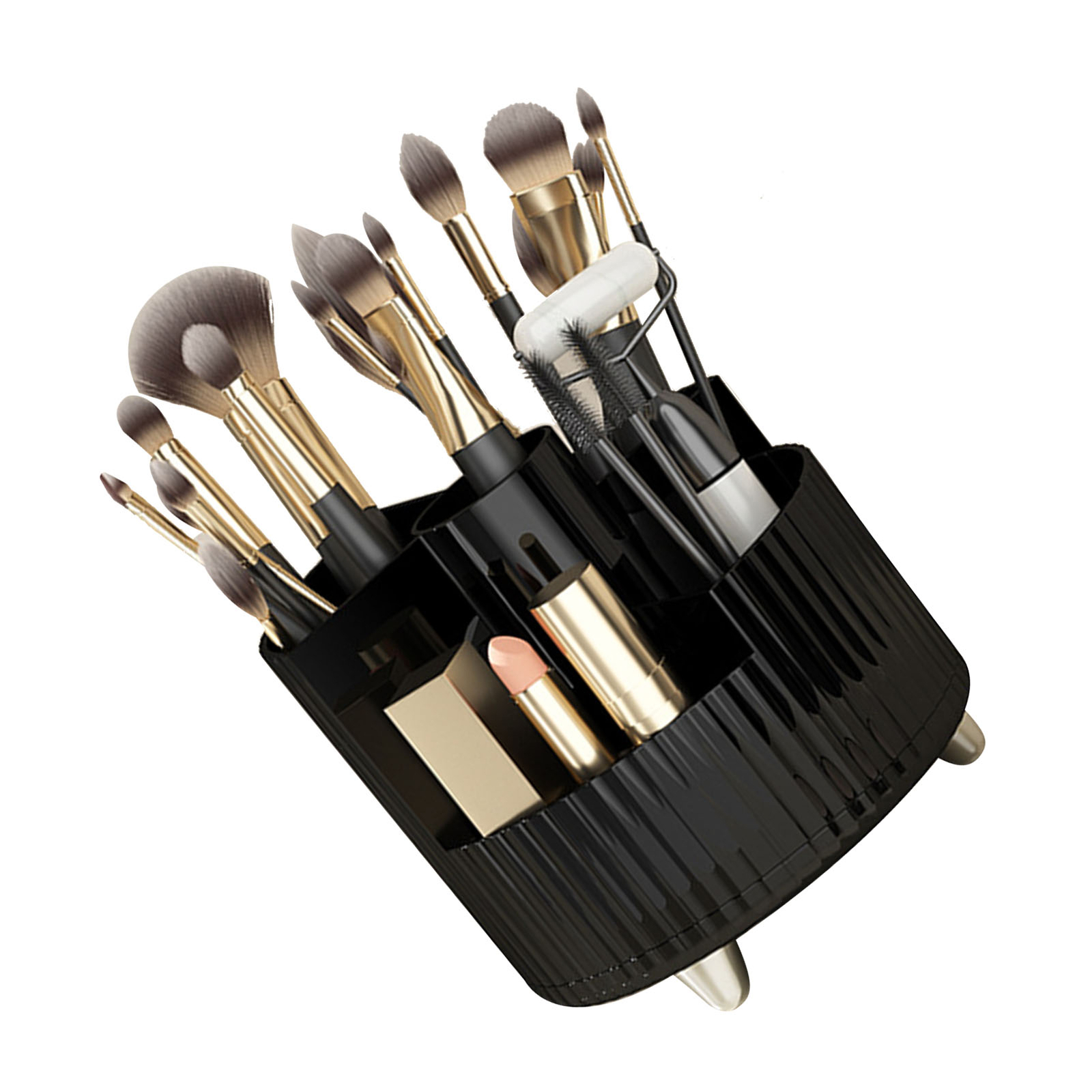 (Elegant Black) Makeup Brushes Holder Round Desktop Organizer For CM eBay